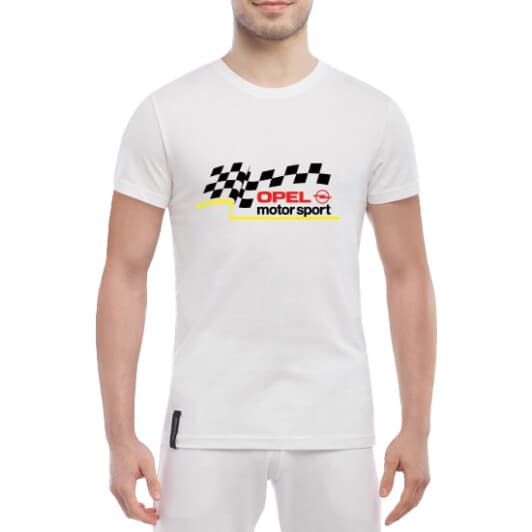 Футболка мужская Globuspioner классическая Opel Motor Sport белый спереди