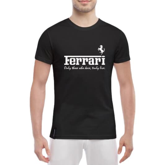 Футболка мужская Globuspioner классическая Ferrari Slogan черный спереди