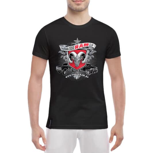 Футболка мужская Globuspioner классическая Dodge Ram Club черный спереди