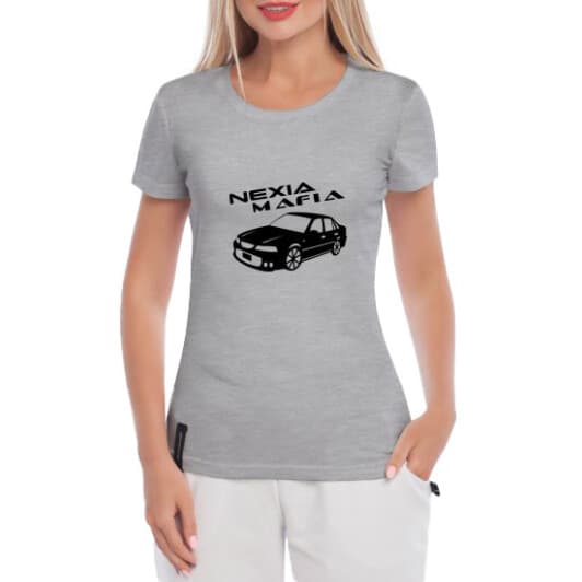 Футболка жіноча Globuspioner класична Nexia Mafia сіра принт спереду