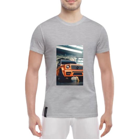 Футболка мужская Globuspioner классическая Gelandewagen Orange серый спереди