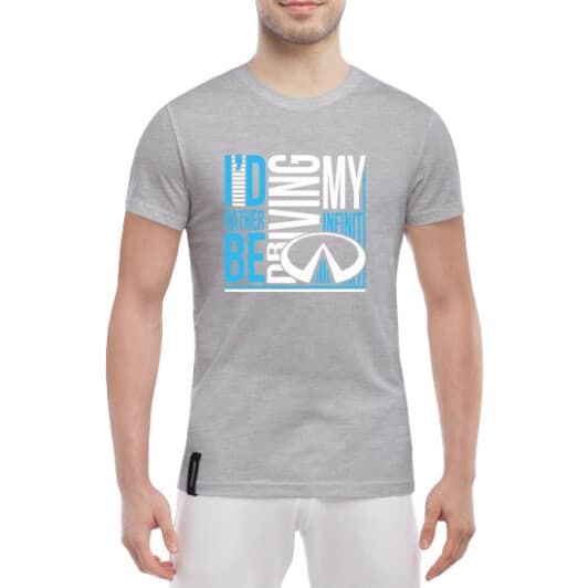 Футболка чоловіча Globuspioner класична My infiniti сіра принт спереду