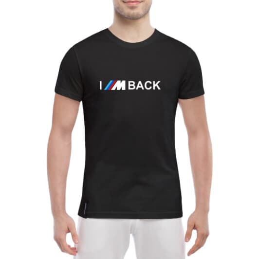 Футболка чоловіча Globuspioner класична BMW I´m Back чорна принт спереду