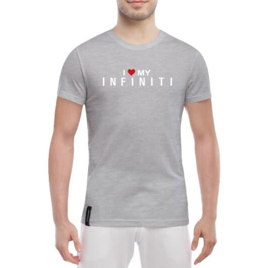 Футболка мужская Globuspioner классическая I love My Infiniti серый спереди