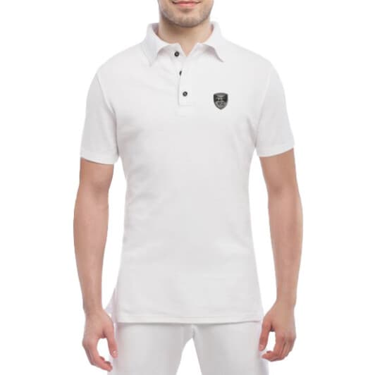 Футболка чоловіча Globuspioner поло Mustang 50 Years біла принт спереду