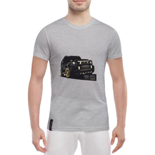 Футболка мужская Globuspioner классическая Gelandewagen Your Apple серый спереди