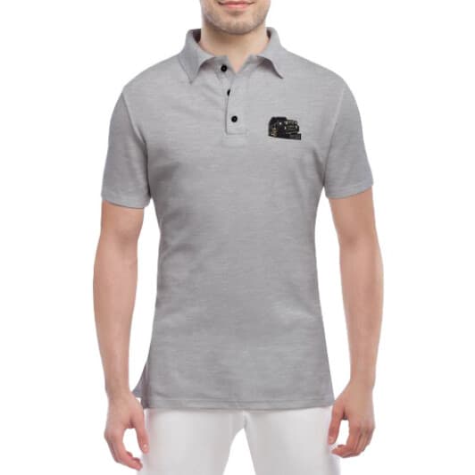Футболка мужская Globuspioner поло Gelandewagen Your Apple серый спереди