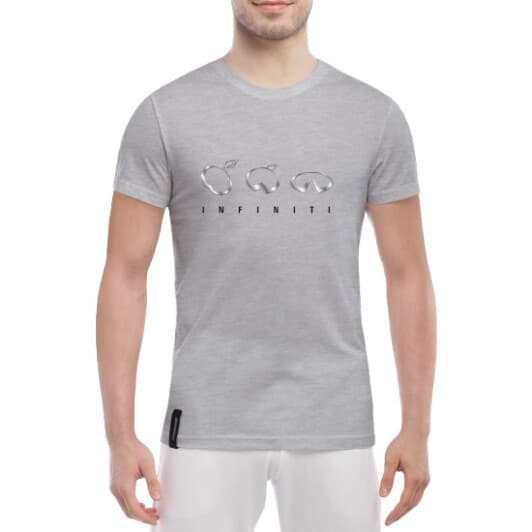 Футболка чоловіча Globuspioner класична Infiniti Transformation сіра принт спереду
