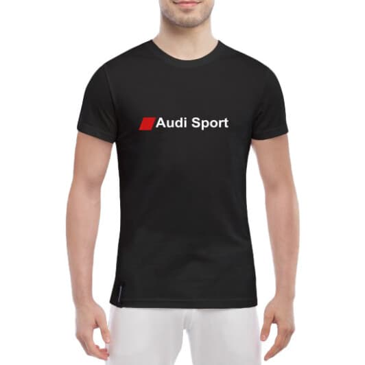 Футболка чоловіча Globuspioner класична Audi Sport чорна принт спереду