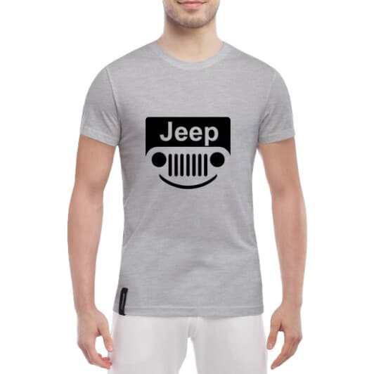 Футболка мужская Globuspioner классическая Jeep Smile серый спереди