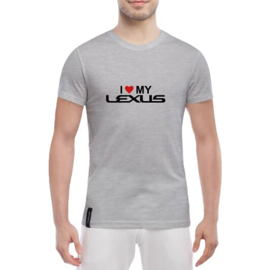 Футболка мужская Globuspioner классическая I love My Lexus серый спереди