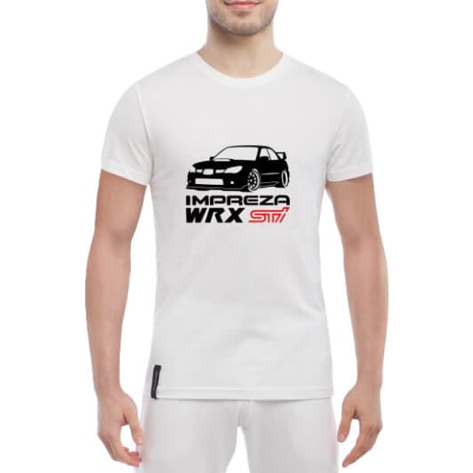Футболка мужская Globuspioner классическая Impreza WRX белый спереди