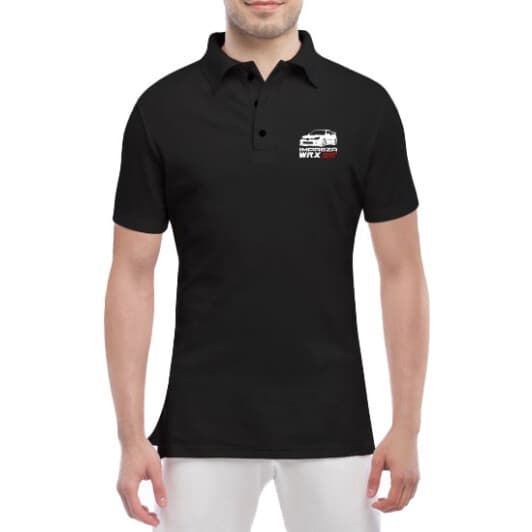 Футболка чоловіча Globuspioner поло Impreza WRX чорна принт спереду