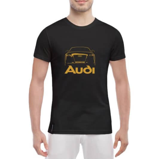 Футболка мужская Globuspioner классическая Audi Gold черный спереди
