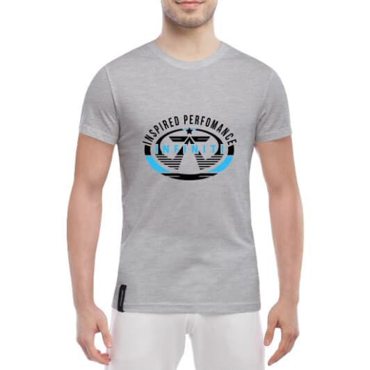 Футболка чоловіча Globuspioner класична Inspired Perfomance сіра принт спереду