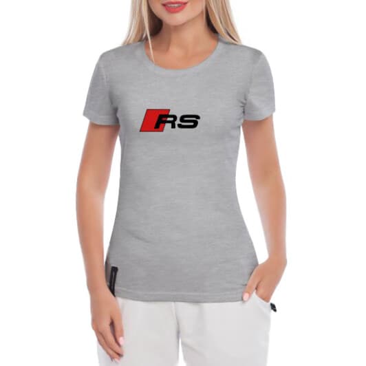 Футболка жіноча Globuspioner класична Audi RS Red сіра принт спереду