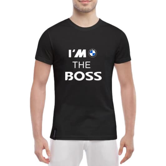 Футболка чоловіча Globuspioner класична BMW I´m the Boss чорна принт спереду