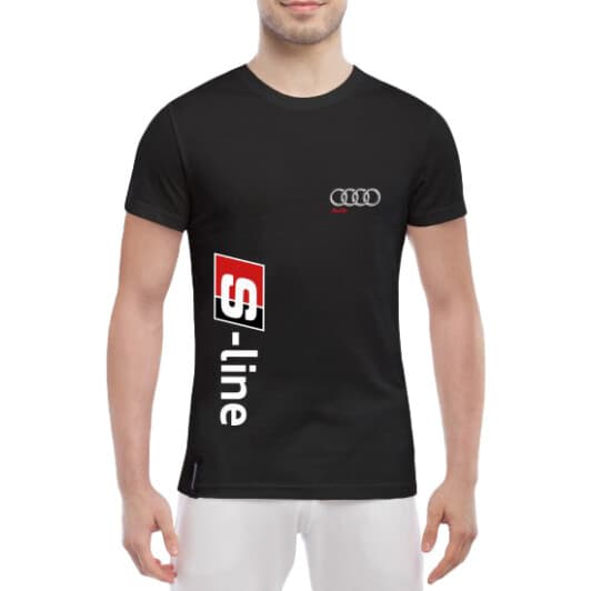 Футболка мужская Globuspioner классическая Audi S-Line Red черный спереди