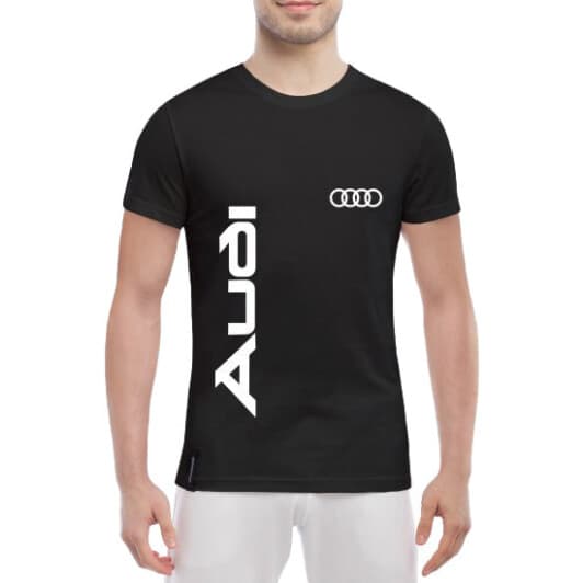Футболка чоловіча Globuspioner класична Audi Automotive чорна принт спереду
