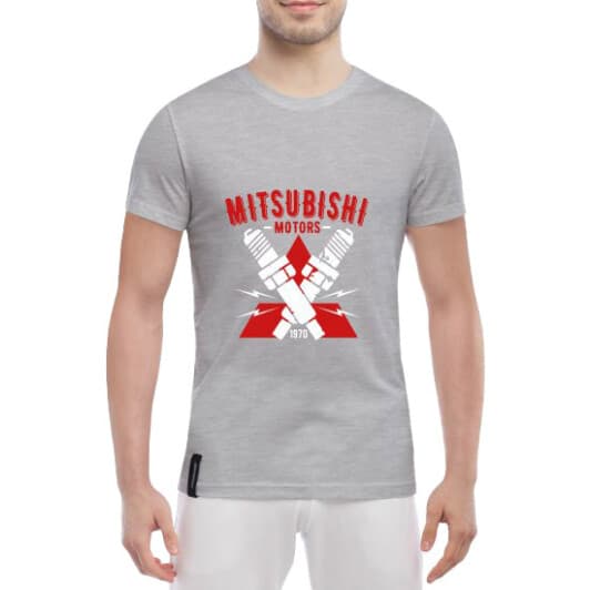 Футболка мужская Globuspioner классическая Mitsubishi 1970 серый спереди