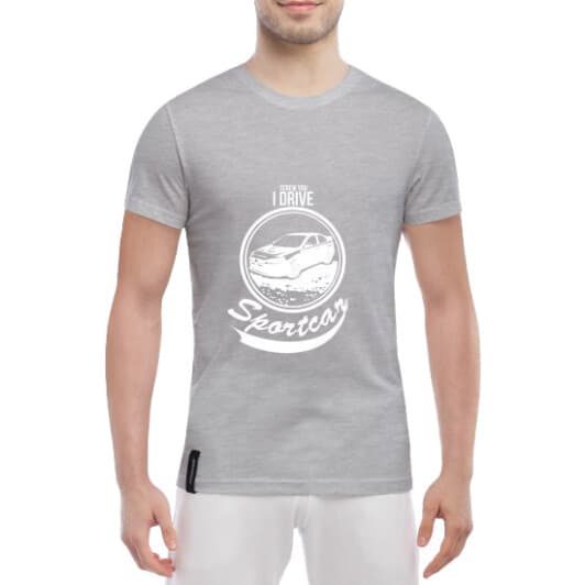 Футболка мужская Globuspioner классическая Mitsubishi Sportcar серый спереди