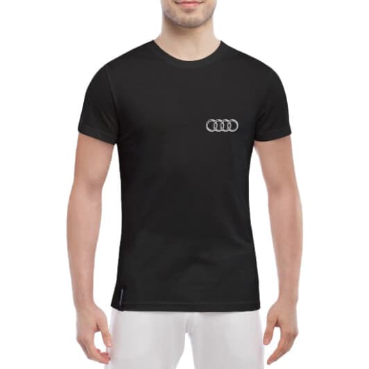 Футболка мужская Globuspioner классическая Audi Retro Logo черный спереди