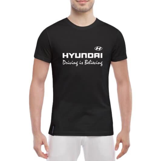 Футболка мужская Globuspioner классическая Hyundai Slogan черный спереди