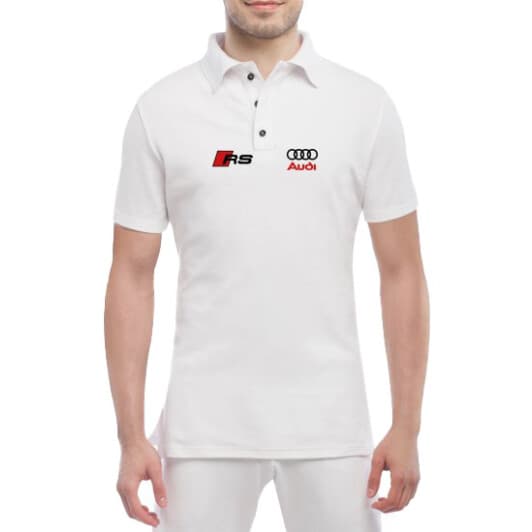 Футболка мужская Globuspioner поло Audi RennSport белый спереди