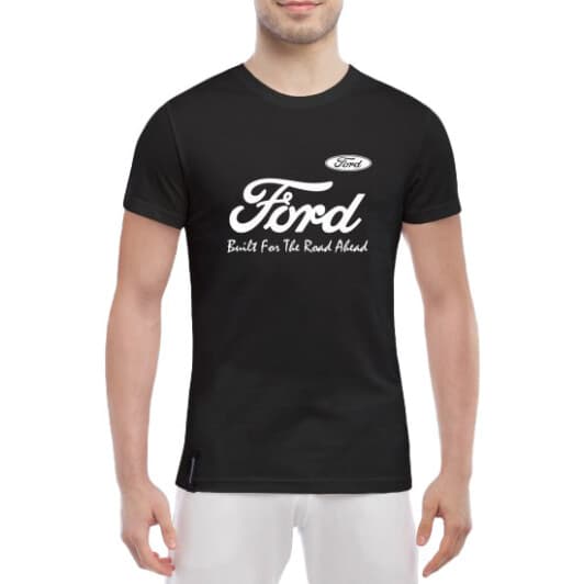 Футболка чоловіча Globuspioner класична Ford Slogan чорна принт спереду