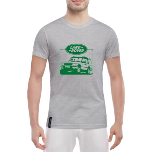 Футболка мужская Globuspioner классическая Land Rover Logo Art серый спереди