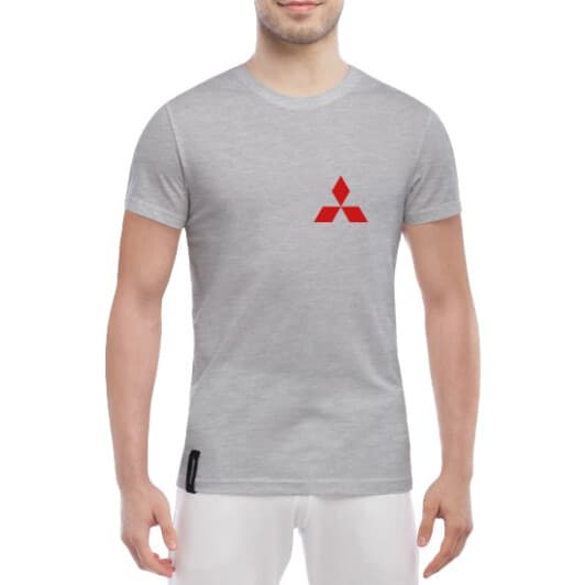 Футболка мужская Globuspioner классическая Mitsubishi Mini Sign v2 серый спереди