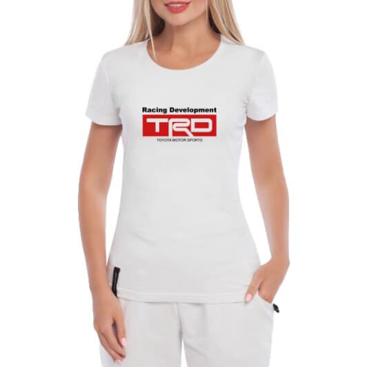 Футболка жіноча Globuspioner класична Toyota TRD Motor Sports біла принт спереду