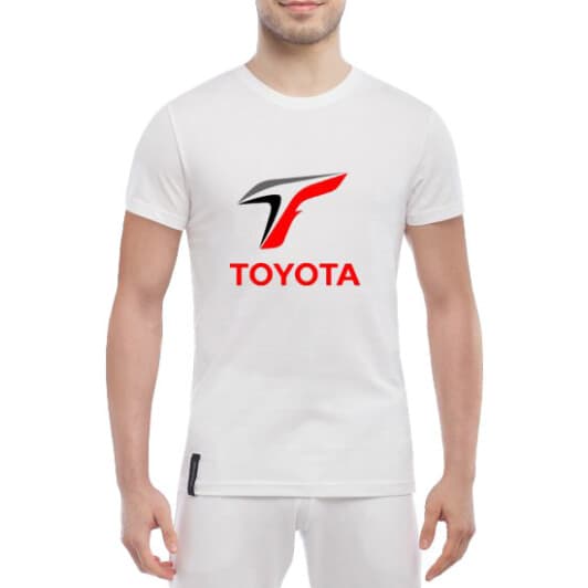 Футболка чоловіча Globuspioner класична Toyota T біла принт спереду