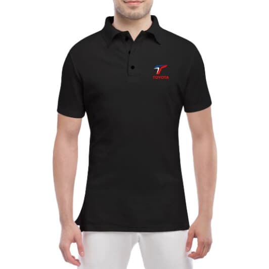 Футболка мужская Globuspioner поло Toyota T черный спереди