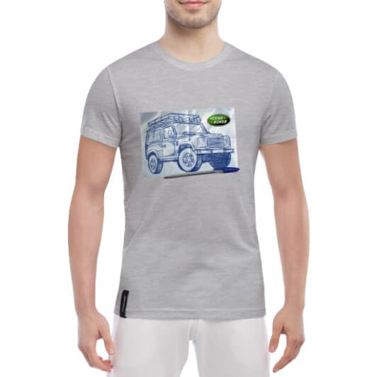 Футболка мужская Globuspioner классическая Land Rover Pen серый спереди