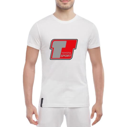 Футболка мужская Globuspioner классическая Toyota T Sport Grey белый спереди