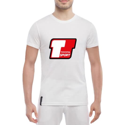 Футболка мужская Globuspioner классическая Toyota T Sport White белый спереди