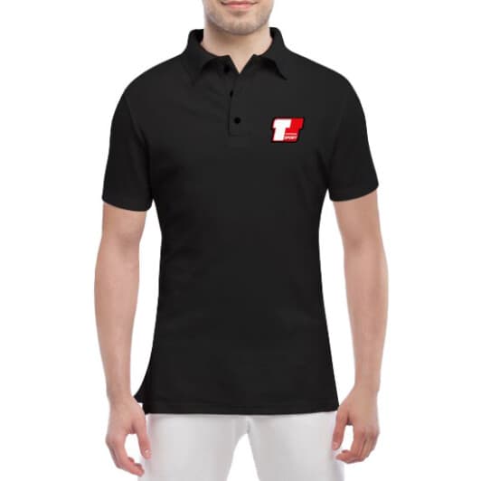 Футболка чоловіча Globuspioner поло Toyota T Sport White чорна принт спереду