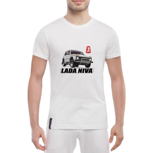 Футболка мужская Globuspioner классическая Niva 2131 White белый спереди