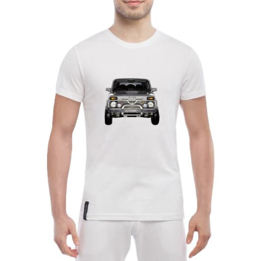 Футболка мужская Globuspioner классическая Niva 2131 Silver белый спереди