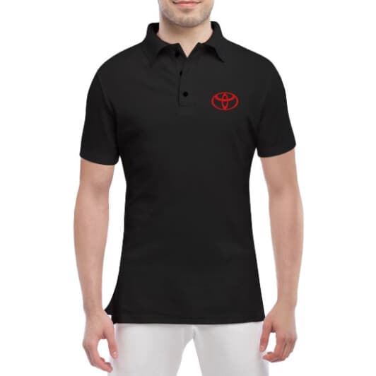 Футболка чоловіча Globuspioner поло Toyota Big Sign чорна принт спереду
