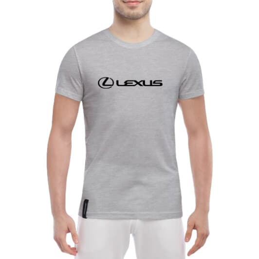 Футболка чоловіча Globuspioner класична Lexus Logo v2 сіра принт спереду