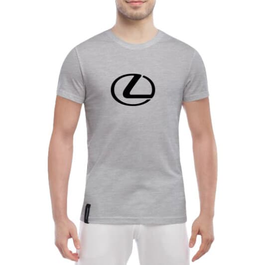 Футболка мужская Globuspioner классическая Lexus Logo Big серый спереди