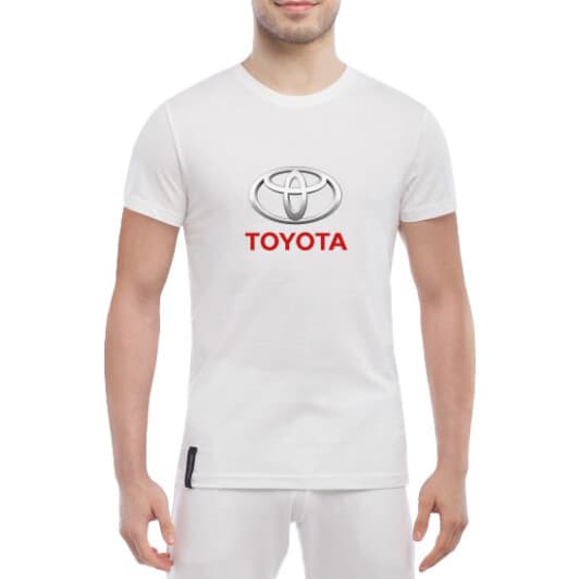 Футболка чоловіча Globuspioner класична Toyota Big Logo v2 біла принт спереду