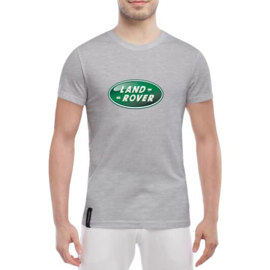 Футболка мужская Globuspioner классическая Land Rover Logo серый спереди