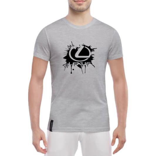 Футболка чоловіча Globuspioner класична Lexus Splash сіра принт спереду