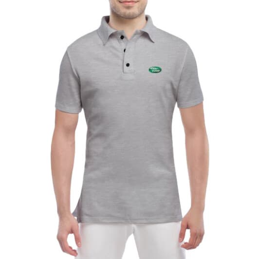 Футболка мужская Globuspioner поло Land Rover Logo серый спереди