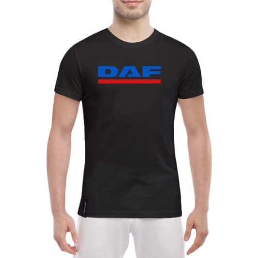 Футболка чоловіча Globuspioner класична DAF Logo чорна принт спереду