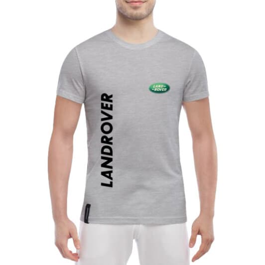 Футболка мужская Globuspioner классическая Land Rover Vertical серый спереди