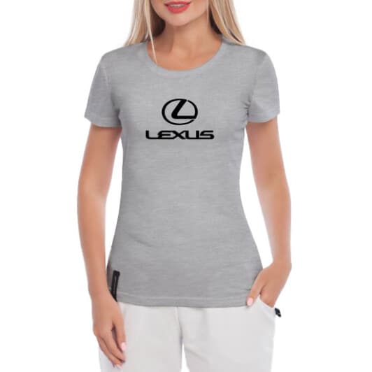 Футболка жіноча Globuspioner класична Lexus Logo Big v2 сіра принт спереду